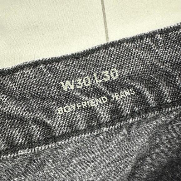 Boden Jeans Womens 30 Washed Black Boyfriend Slouchy Cotton Crop Straight Leg - Picture 6 of 14